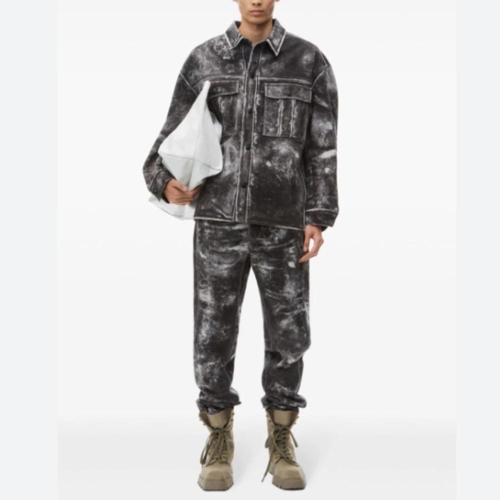 Alexander Wang Cotton Shirt Jacket & Pants  Trompe-L’Oeil Leather Effect